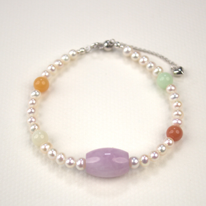 Tamsui AK Burmese Kunzite Pearl Bracelet