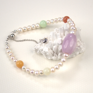 Tamsui AK Burmese Kunzite Pearl Bracelet